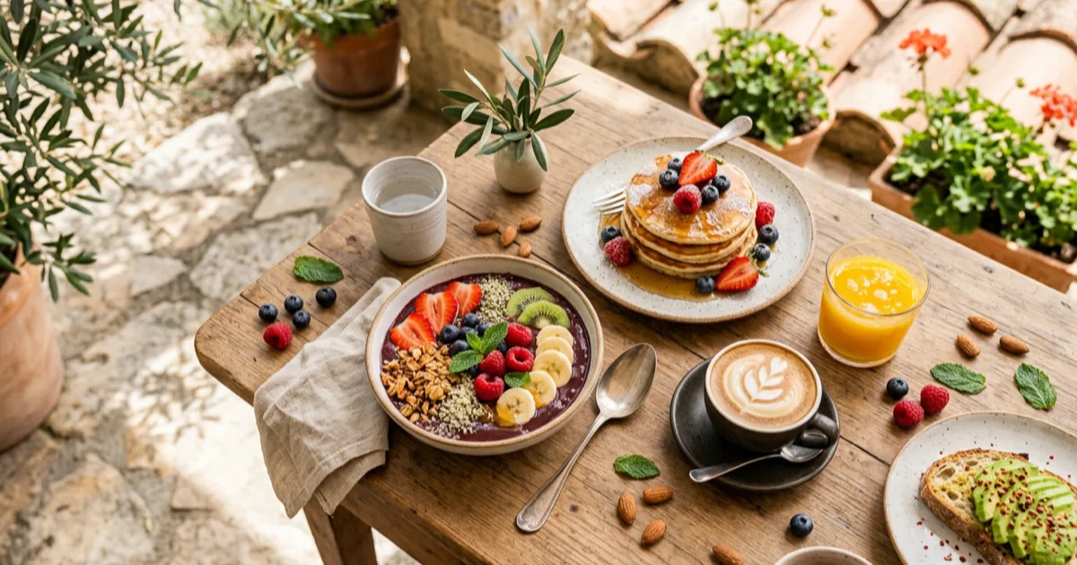 Brunch gourmand avec açaí bowls et pancakes à La Seyne-sur-Mer